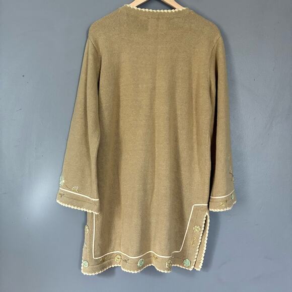 STORYBROOK KNITS Long Cardigan Sweater Cottagecore Feminine Romantic Crochet L - Picture 10 of 13